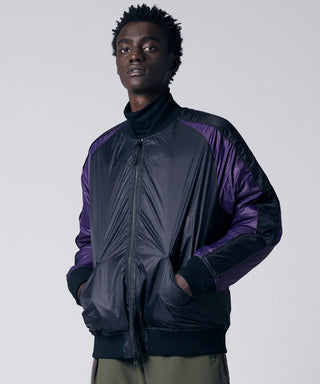 ブラック/オフホワイト×ブラック/D.パープル/モデル身長 184cm/着用サイズ L