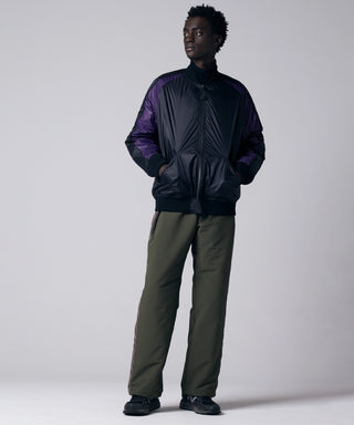 ブラック/オフホワイト×ブラック/D.パープル/モデル身長 184cm/着用サイズ L