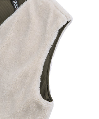 ミリタリー リバーシブル Vネック ボア ベスト<TAION-R001BML-1>