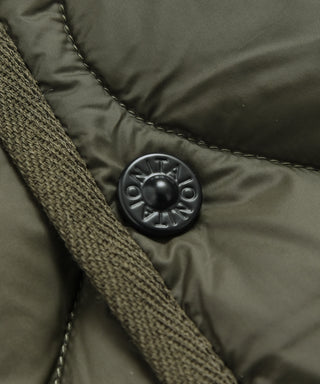 ミリタリー オーバーサイズクルーネック ダウンジャケット-ソフトシェル<TAION-W104LSBPML-1>