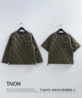 ミリタリー ディタッチャブルスリーブ ダウンジャケット-ソフトシェル<TAION-100ALSDBML-1>