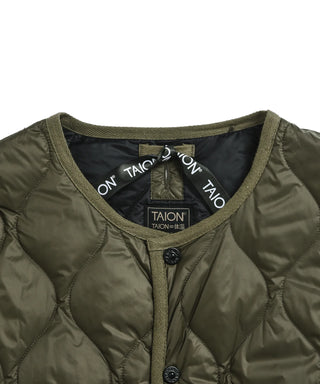 ミリタリー クルーネック ニット+ダウンジャケット-ソフトシェル<TAION-W104ALSSNBML-1>