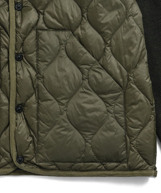 ミリタリー クルーネック ニット+ダウンジャケット-ソフトシェル<TAION-W104ALSSNBML-1>