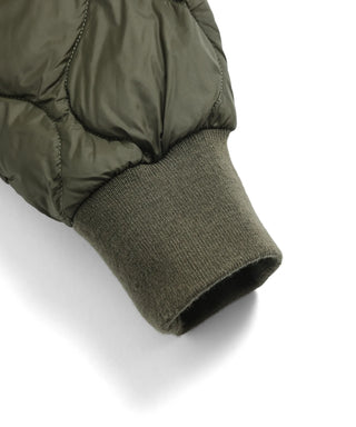 ミリタリー オーバーサイズクルーネック ダウンジャケット-ソフトシェル<TAION-W104LSBPML-1>