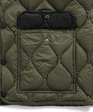 ミリタリー オーバーサイズクルーネック ダウンジャケット-ソフトシェル<TAION-104LSBPML-1>