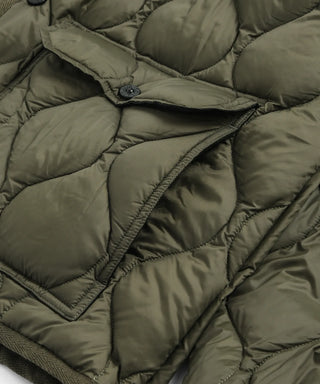 ミリタリー オーバーサイズクルーネック ダウンジャケット-ソフトシェル<TAION-W104LSBPML-1>