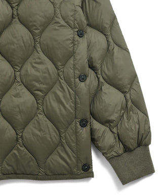 ミリタリー オーバーサイズクルーネック ダウンジャケット-ソフトシェル<TAION-W104LSBPML-1>