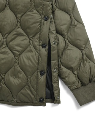 ミリタリー オーバーサイズクルーネック ダウンジャケット-ソフトシェル<TAION-W104LSBPML-1>