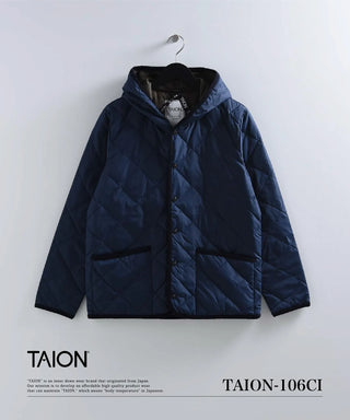 シティ パイピングフード ダウンカーディガン<TAION-106CI>