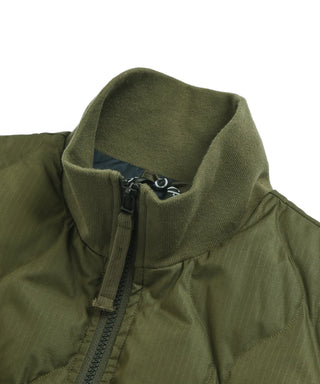 ミリタリー リブハイネックWジップ ダウンジャケット<TAION-112ZML-1>