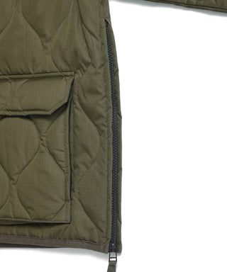 ミリタリー リブハイネックWジップ ダウンジャケット<TAION-112ZML-1>