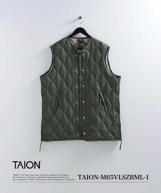 ミリタリー M65 ライナーWジップ ダウンベスト-ソフトシェル<TAION-M65VLSZBML-1>