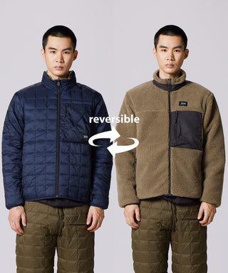 ダークネイビー×ダークベージュ/モデル身長 180cm/着用サイズ L