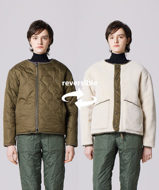 ダークオリーブ×クリーム/モデル身長 169cm/着用サイズ XS