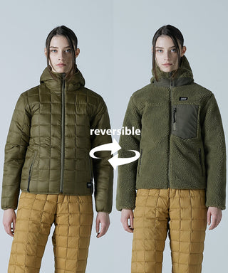 オリーブ×ダークオリーブ/モデル身長 166cm/着用サイズ XS