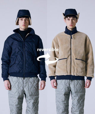 ダークネイビー×ベージュ/モデル身長 178cm/着用サイズ L