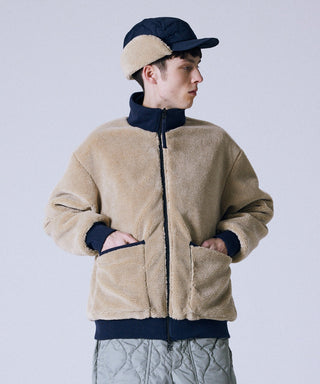 ダークネイビー×ベージュ/モデル身長 178cm/着用サイズ L