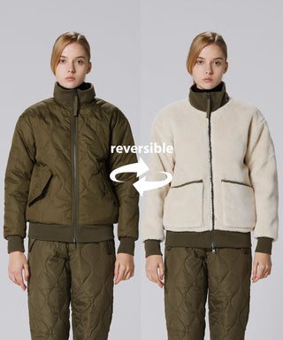 ダークオリーブ×クリーム/モデル身長 170cm/着用サイズ XS