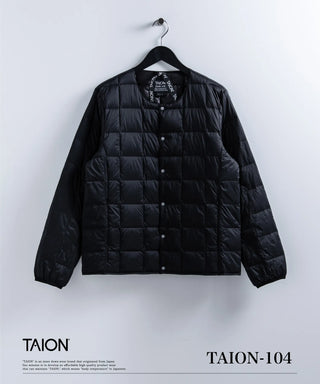 ベーシック クルーネックボタン インナーダウンジャケット<TAION-104>