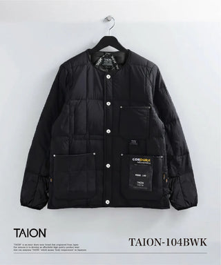 ワーク クルーネック ダウンジャケット<TAION-104BWK>