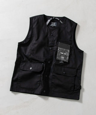 ノンダウン ワーク Vネックボタン ベスト-コットンダックキャンバス <TAION-001BNDWK-DC>