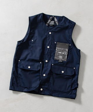 ノンダウン ワーク Vネックボタン ベスト-コットンダックキャンバス <TAION-001BNDWK-DC>