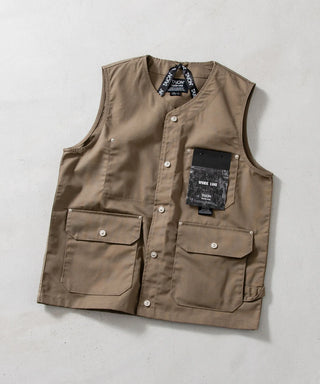 ノンダウン ワーク Vネックボタン ベスト-コットンダックキャンバス <TAION-001BNDWK-DC>