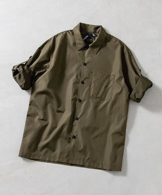 ノンダウン ミリタリー ボタンスリット シャツ<TAION-109SHNDML-4>