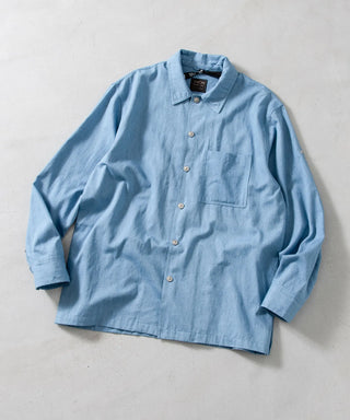 ノンダウン ミリタリー ボタンスリット シャツ<TAION-109SHNDML-4>