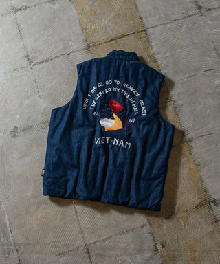 ジャパンスペシャル リバーシブル ベトジャン刺繍 ダウンベスト <TAION-V09JS-2>