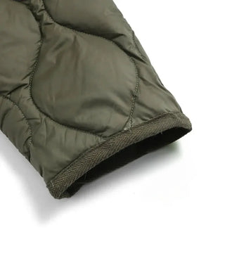 ミリタリー VネックWジップ ダウンジャケット-ソフトシェル<TAION-101ALSZML-1>