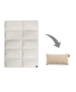 アイスグレー-クリームボアクッション