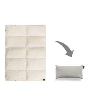 オフホワイト-ライトグレーキャンバスクッション