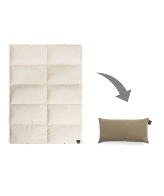 オフホワイト-ベージュベロアクッション