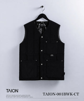 ワーク Vネックボタン コーデュロイ×ダウンベスト｜TAION公式 – TAION