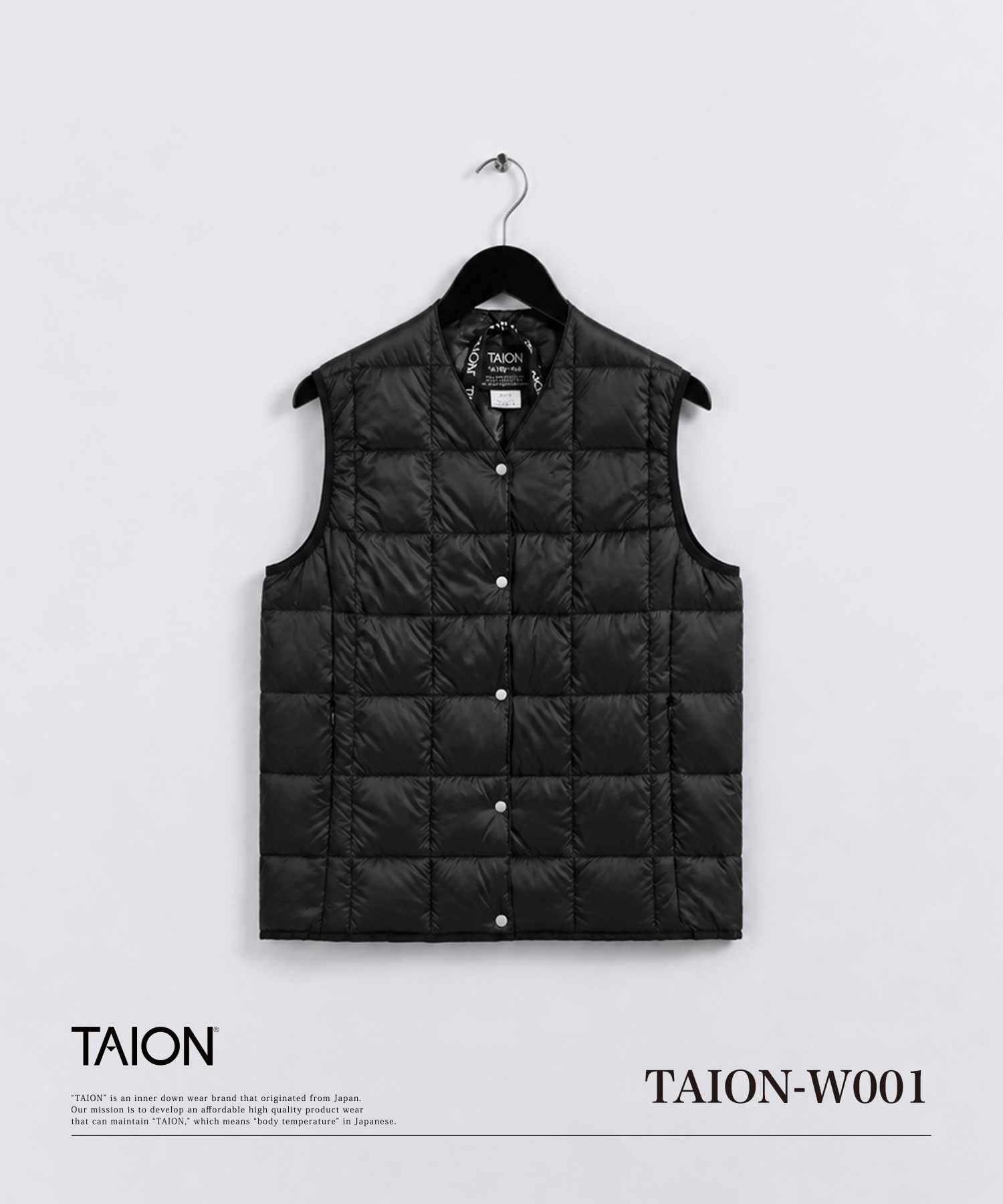 TAION ブラック インナーダウン 公式TAION（タイオン）ベーシック 