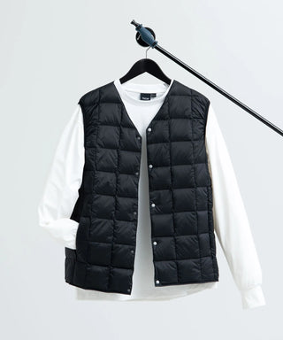 ベーシック Vネックボタン インナーダウンベスト<TAION-001>