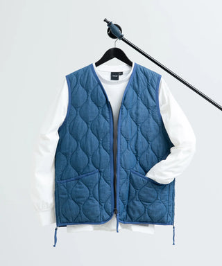 ミリタリー Vネックジップ ダウンベスト<TAION-001ZML-1>