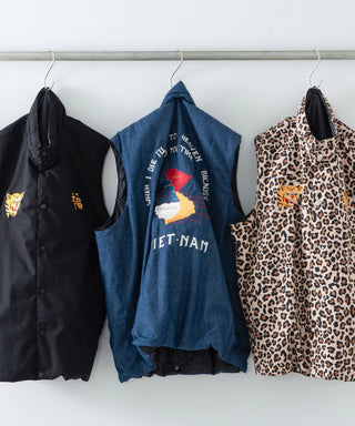 ジャパンスペシャル リバーシブル ベトジャン刺繍 ダウンベスト <TAION-V09JS-2>