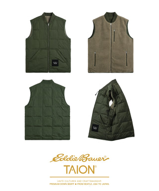 Eddie Bauer×TAION リバーシブル ダウン×ボア ベスト <E242850M>