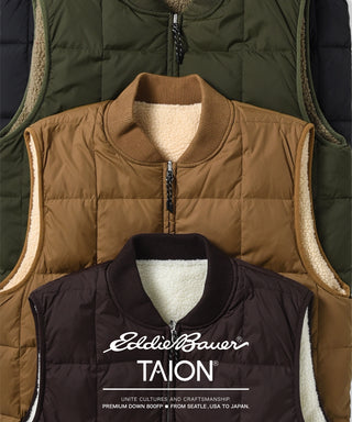 Eddie Bauer×TAION リバーシブル ダウン×ボア ベスト <E242850M>