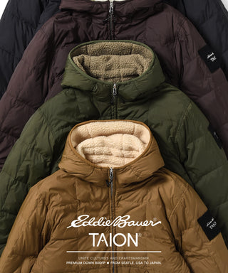 Eddie Bauer×TAION リバーシブル ダウン×ボア パーカー <E242851M>