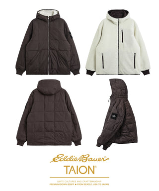 Eddie Bauer×TAION リバーシブル ダウン×ボア パーカー <E242851M>