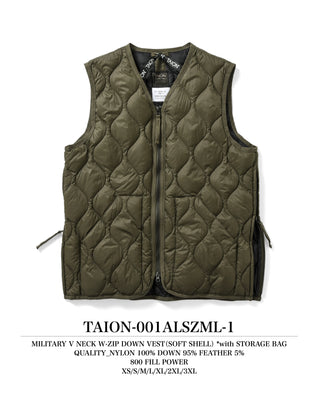 ミリタリー VネックWジップ ダウンベスト-ソフトシェル – TAION ミリタリー VネックWジップ ダウンベスト-ソフトシェル – TAION