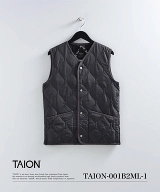 TAION×BEAMS別注リバーシブルミリタリーインナーダウンベスト　Mブラック TAION × BEAMS LIGHTS / 別注 ミリタリー リバーシブル インナー