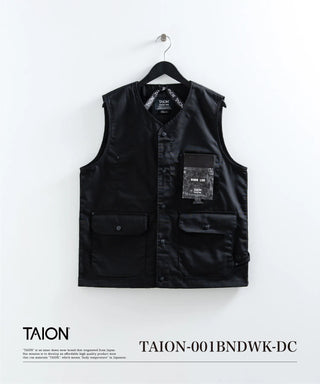 ノンダウン ワーク Vネックボタン ベスト-コットンダックキャンバス <TAION-001BNDWK-DC>