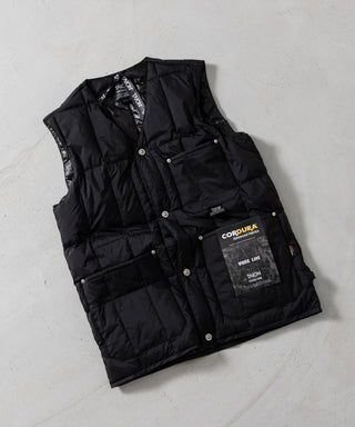 ワーク Vネックボタン ダウンベスト<TAION-001BWK>