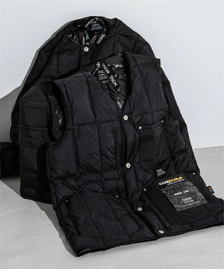 ワーク Vネックボタン ダウンベスト<TAION-001BWK>