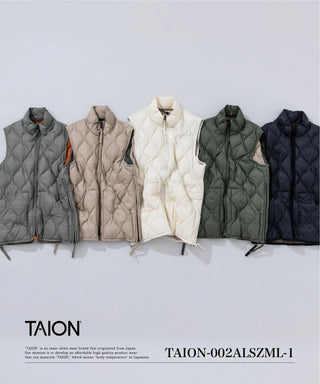 ミリタリー ハイネックWジップ ダウンベスト-ソフトシェル<TAION-002ALSZML-1>