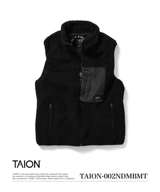 ノンダウン マウンテン ハイネックジップ ボアベスト<taion-002ndmbmt>